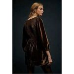 Free People Farrier Velvet Mini Dress in Brown Bear Size Small Holidays Winter Photo 2