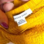 American Eagle  Mustard Yellow Cropped Eyelet Smocked Halter Bustier Top Photo 5