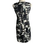 AB Studio Vintage Y2K Sleeveless Sheath Dress 6 Black White Knee Length Zipper Unlined Photo 3