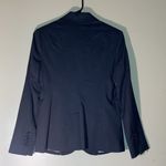 Eddie Bauer One Button Charcoal Grey Shoulder Padded Women Blazer Size 4 Petite Photo 1