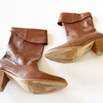 Steve Madden Lansing Brown Leather Cuffed Boots Women’s Size 9 Wood Heel Vintage Photo 2