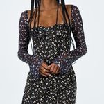 Princess Polly dyer sheer long sleeve black and yellow floral dress Photo 0