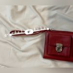 wilson's leather  Red Zipper Close Wallet with Silver hardware Photo 8