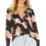 Likely  Revolve Sophia Floral Mimi Top in Black Multi Surplice neckline Size XS Photo 0