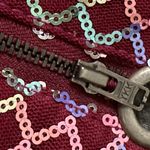 Free People Ruby Coin Purse NEW NWT Sequin Burgundy Purse Handbag Clip Photo 3