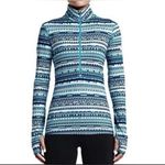 Nike  Pro Dri-Fit Quarter Zip Blue Patterned Long Sleeve Photo 1