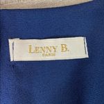 Lenny B. Paris Navy Mixed Media Dress Robe Large Blue Photo 5