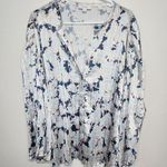 Vince  Lotus Print Pleated Blouse 3xl Photo 0