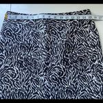 Loft  Brown White Cotton Silk Print Mini Skirt Size 8 Petite Photo 3