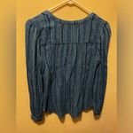 Pilcro and the Letterpress  Anthropologie Pinstriped‎ Blue Button-Up Shirt Top XS Photo 1