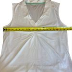 Athleta  Sleeveless Collared Top White Tiered Back Hem V Neck Womens Size 1X Photo 9