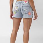 Barbie x Forever 21 Denim Flower Cut Off Jean Shorts Sz 26 Blue Photo 13