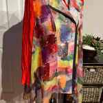 Radzoli NWOT Abstract Marble Print Asymmetric Cascade Vintage y2k vest top cover zip patch funky bright indie Street Wear Avant-garde Futuristic watercolor Photo 3