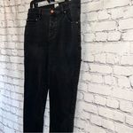 ASOS  Women’s High Waisted Black Denim Straight Leg Jeans‎ Distressed Size 33” Photo 1