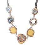 Lia Sophia Milky Way Black, Silver, Mother of Pearl, & Glass Necklace Photo 2