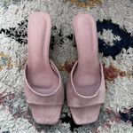 Petal and Pup Billini Quinea Dusty Rose Pink Suede Mid Peep Toe Mule Heels 9 Photo 3