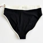 Jessica Simpson [] Black White Ribbed High Waisted Bikini Bottom NWT Size Large L Photo 2