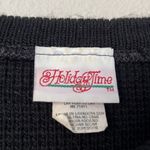 Holiday Time Vintage  Christmas Sweater Black Wreath Lurex Knit Small Photo 5