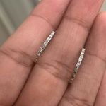 925/14k Sterling Silver Diamond Hoops Photo 4
