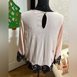Haute Monde Blush Top with Black Lace Detail Photo 2