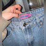 Edikted  bow jeans embroidered straight relaxed low rise light wash baggy blue Photo 3