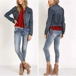 Free People Women's Denim Trucker Jacket Jean Button Down Blue Size S Photo 9