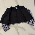 Ann Taylor NWT Striped Tweed Cropped Blazer Jacket Womens 10P Pink/Blue Corpcore Photo 5