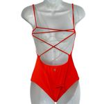 Speedo  Orange Persimmon Lucia Square Neck One Piece Swimsuit size XS NEW Tags Photo 9