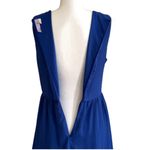 Alya Mini Dress Royal Blue Black Embroidery Sleeveless Fit & Flare Dress Medium Photo 5