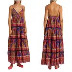 Farm Rio 💕💕 Blue Forest Mosaic Sleeveless Maxi Dress ~ Large NWT Photo 8