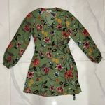 Loft Floral Green Wrap Dress Photo 0