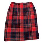 Liz Claiborne Vintage Skirt Wool Blend Red Plaid Secretary Academia Women’s 8 Photo 0