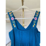 RVCB Floral Cotton Maxi Dress Embroidered Boho Garden Artisancore Cottagecore Blue Size XL Photo 4