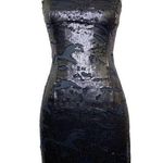 Strapless Sequin LBD Dance the Night Away Mini Black Med NWT Photo 0