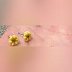 Yellow Sunflower Cute Fall Stud Handmade Unique Earrings Photo 4