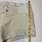 Isabel Maternity NWT Ivory White Cotton Twill Shorts Stretchy New Photo 3