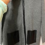 Calvin Klein Long Line Zip Sweater Faux Leather Accents Photo 5