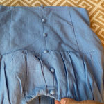 Sienna Sky Light Blue Buttoned Crop Top Photo 3