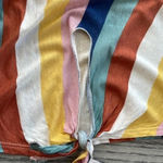 Anthropologie  W5 Striped Tie-Front Top multicolor stripes Size Small EUC Photo 3