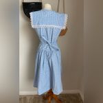 Vintage Weathered Blues Plaid Sleeveless Dress, Size 11/12 Blue Size L Photo 4