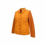 Sigrid Olsen Large Orange Quilted Knit Ribbed Long Sleeve Button Jacket Pockets Photo 5