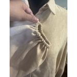 FAVLUX  Beige Button-Down Shirt with Drawstring Hem – Casual Chic Photo 2