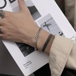 Link Chain Bracelet for Men Women Streetwear Unisex Style Silver Photo 4