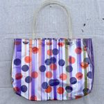 Nordstrom Y2K 70’s Style Polka Dot & Striped Multicolor Tote Bag Photo 0