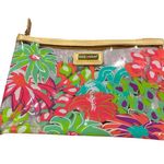 Simply Southern Plastic Zippered colorful makeup pouch bag Floral Cosmetic Photo 0