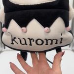 Sanrio  Kuromi Plush Backpack Black Lavender Bow Skull Face Cute Photo 2