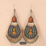 Bohemian Beaded Tassel Drop Dangle Earrings Silver Plated Decor Gift For Women Brown Photo 4