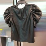 joe's jeans ๐JOE'S๐ Black Faux Leather Short Sleeve Top ~ Black Puff Sleeves Small S NWT Photo 1