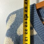 HYFVE  blue and white leopard print v neck sweater in oversized large. Photo 8