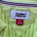 Tommy Hilfiger Zip Thru Rib Knit Cardigan in Neon Green Photo 4